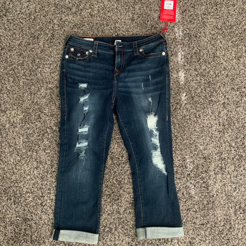 NWT True Religion Halle Capri Roll